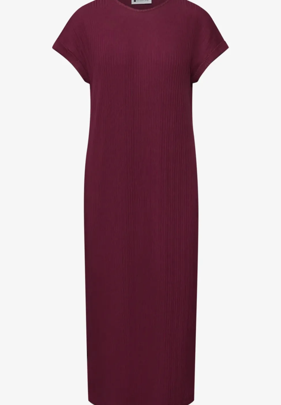 Robe midi en jersey côtelé