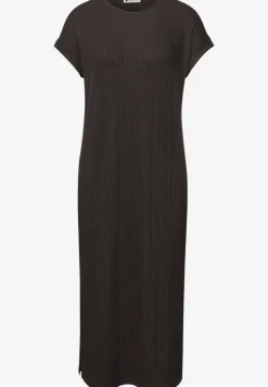 Robe midi en jersey côtelé