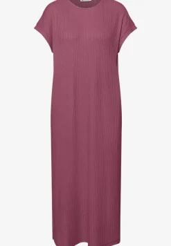 Robe midi en jersey côtelé