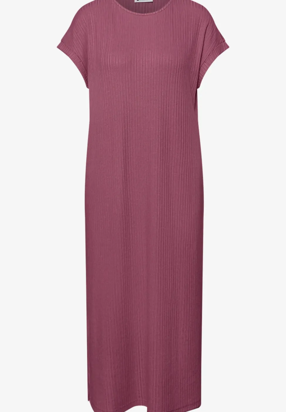 Robe midi en jersey côtelé