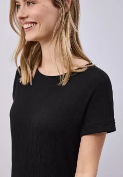Robe midi en jersey côtelé