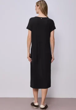 Robe midi en jersey côtelé