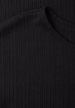 Robe midi en jersey côtelé