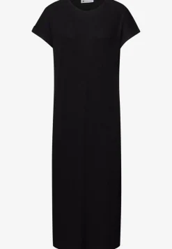 Robe midi en jersey côtelé