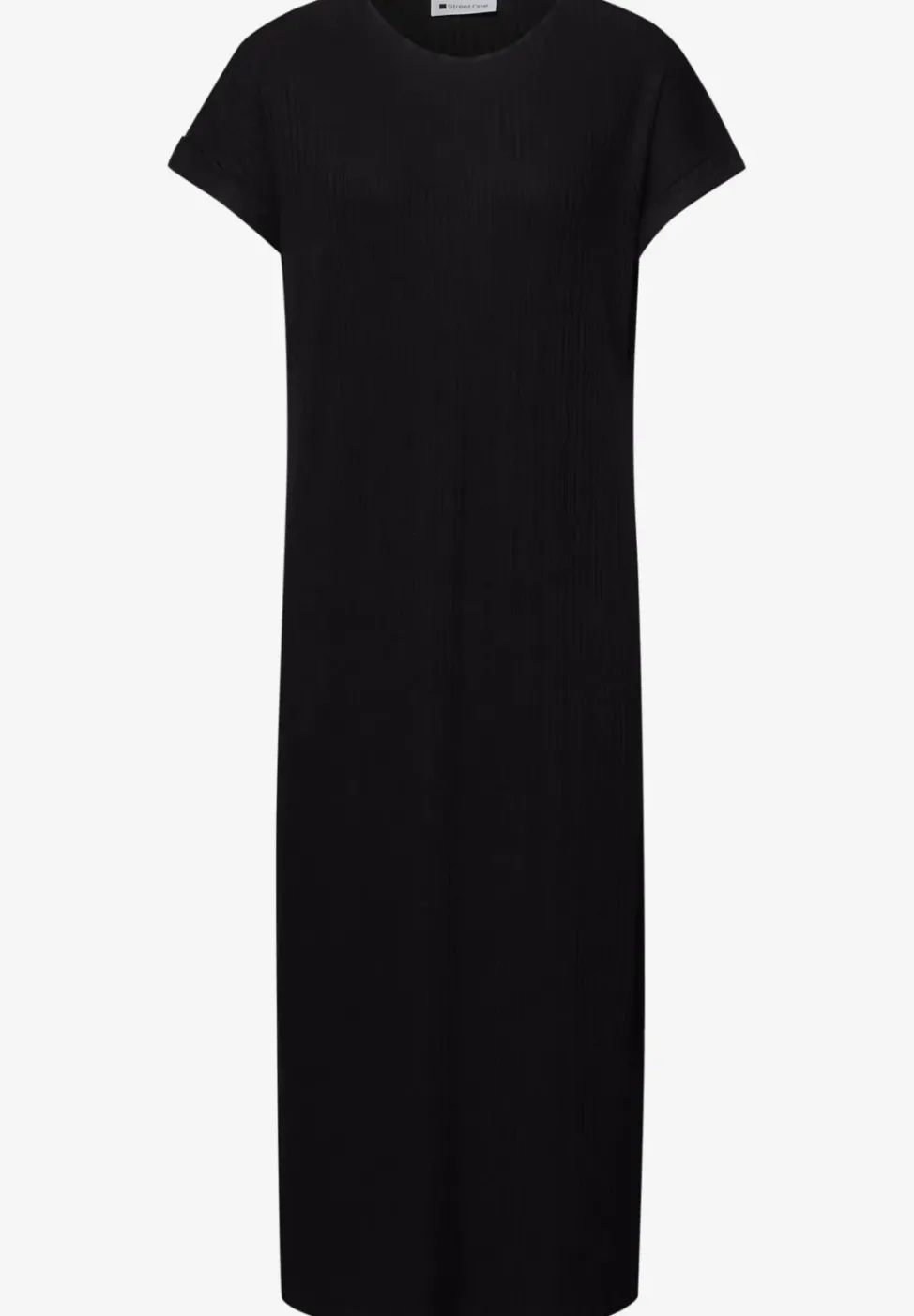 Robe midi en jersey côtelé