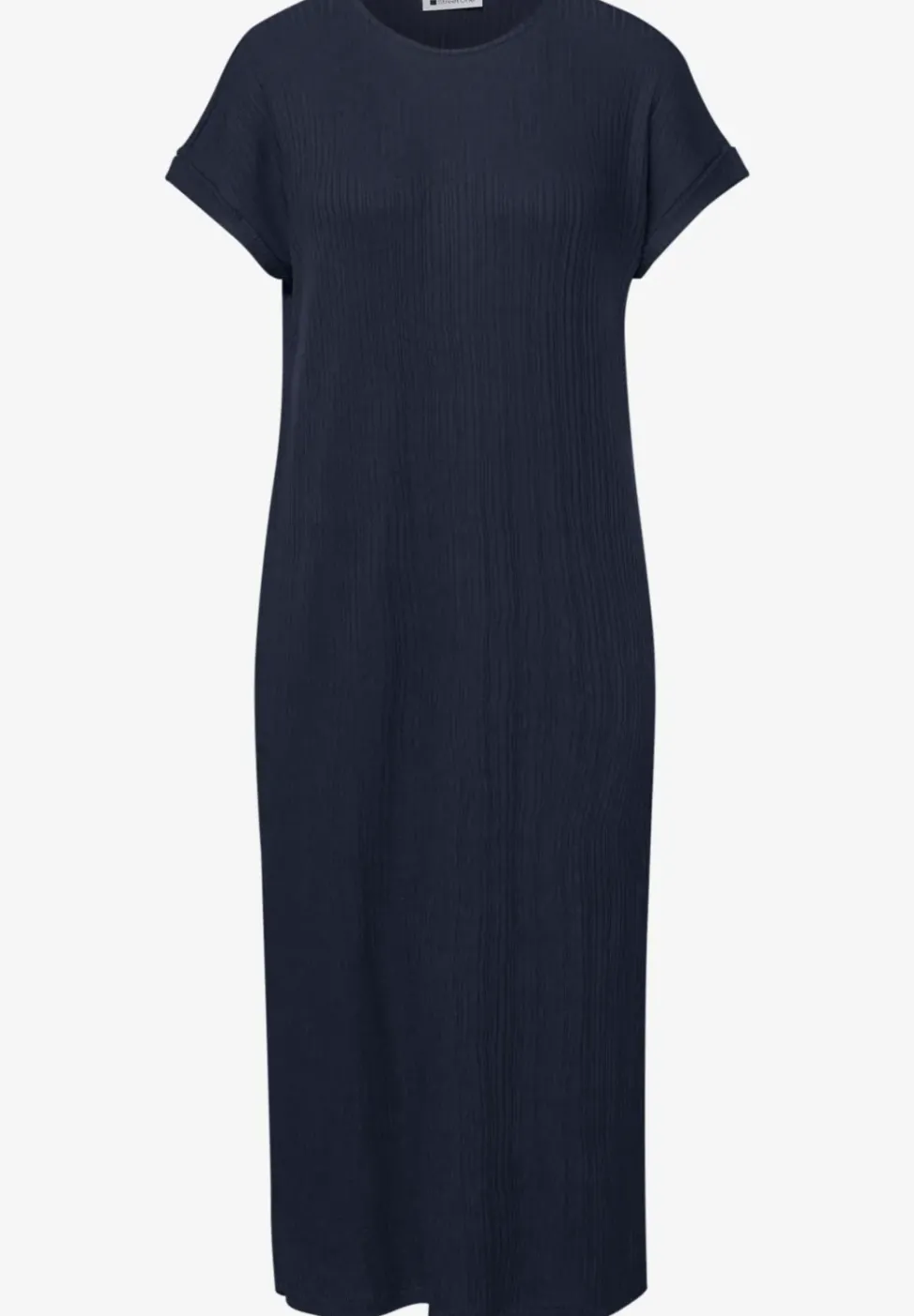 Robe midi en jersey côtelé