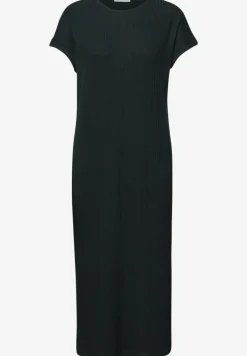 Robe midi en jersey côtelé