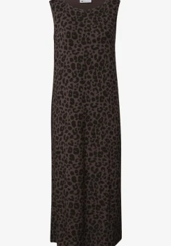 Robe midi en jersey imprimé léopard