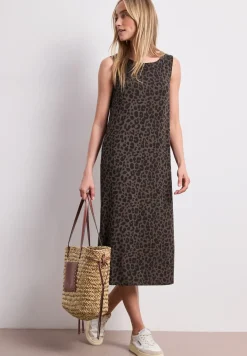 Robe midi en jersey imprimé léopard