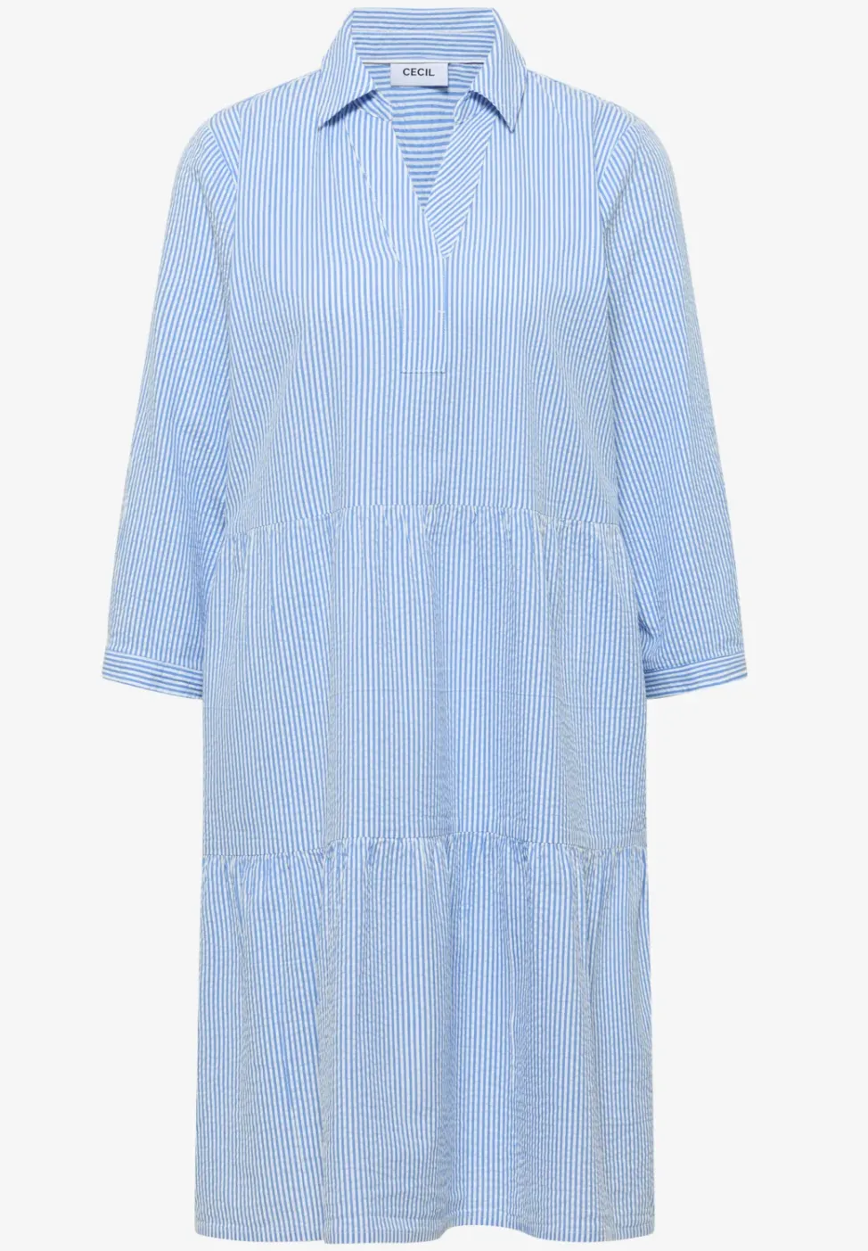 Robe midi en seersucker