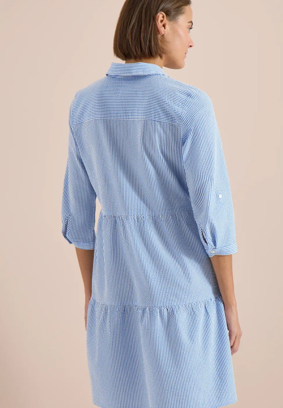 Robe midi en seersucker