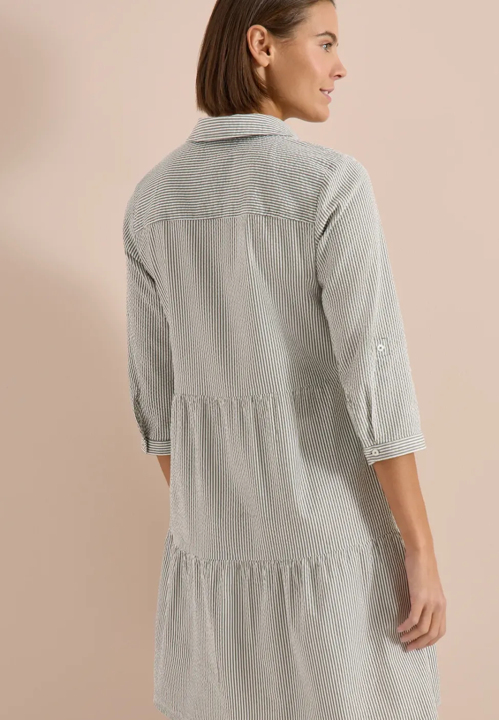 Robe midi en seersucker
