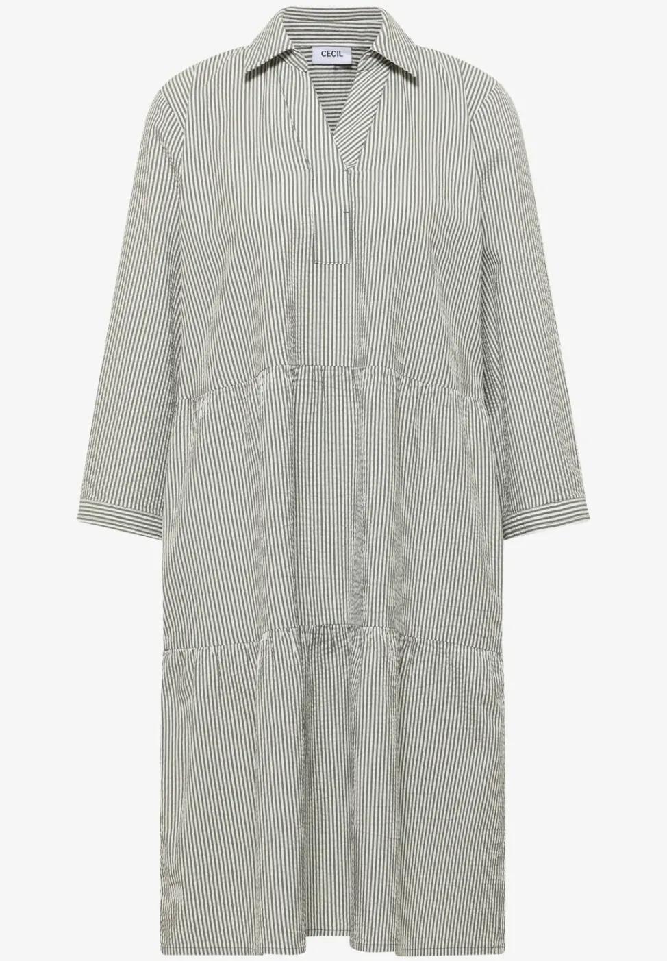Robe midi en seersucker