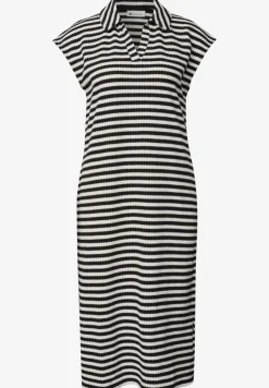Robe midi en tricot à rayures