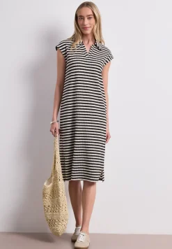Robe midi en tricot à rayures