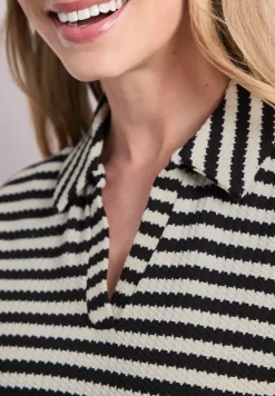 Robe midi en tricot à rayures