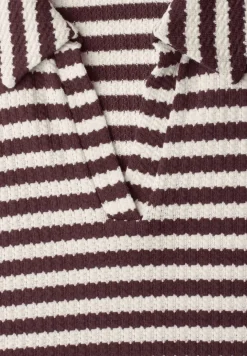 Robe midi en tricot à rayures