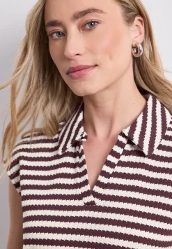 Robe midi en tricot à rayures