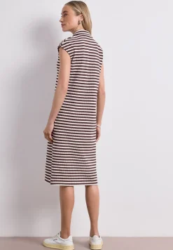 Robe midi en tricot à rayures