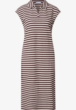 Robe midi en tricot à rayures