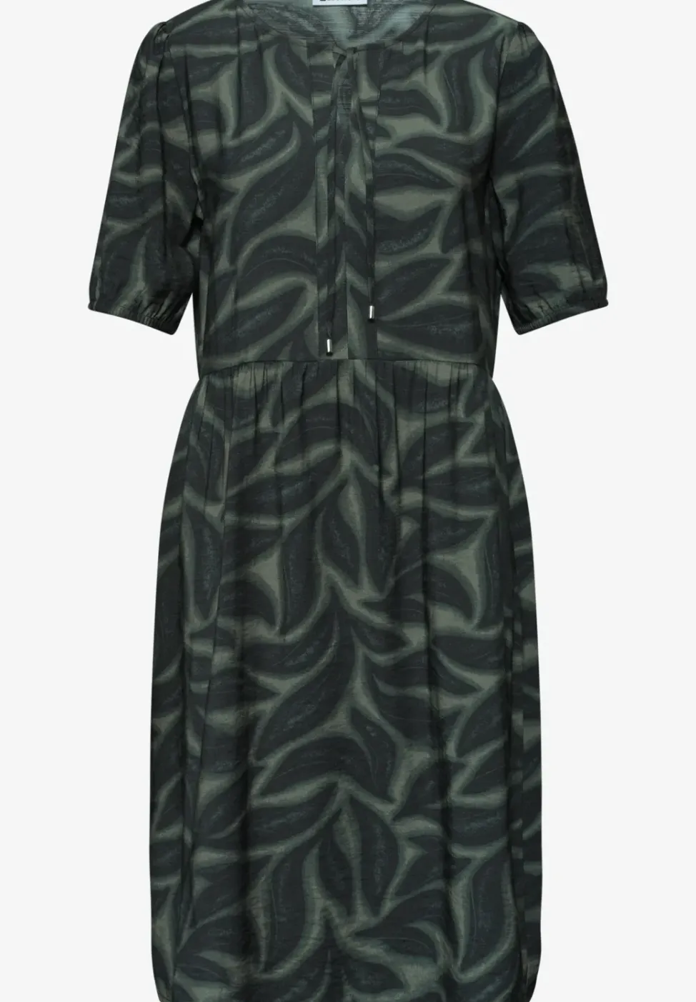 Robe midi imprimée à col fendu