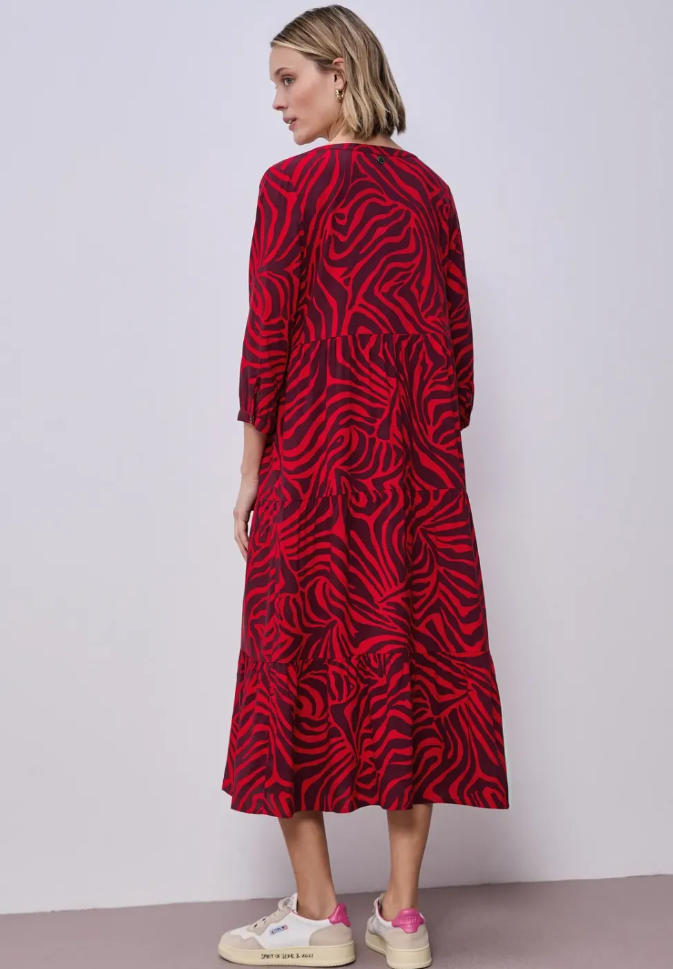 Robe midi à l'imprimé graphique
