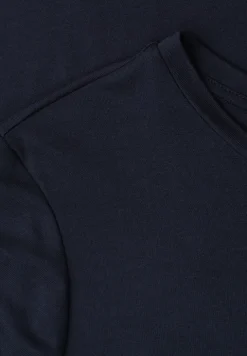 Robe midi à manches courtes avec détail de fente