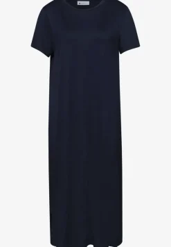 Robe midi à manches courtes avec détail de fente