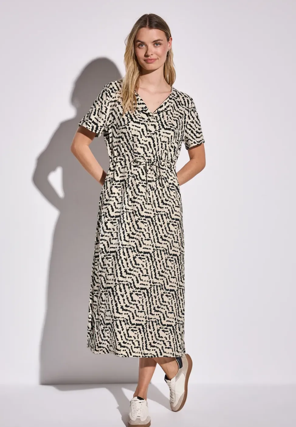Robe midi à motifs