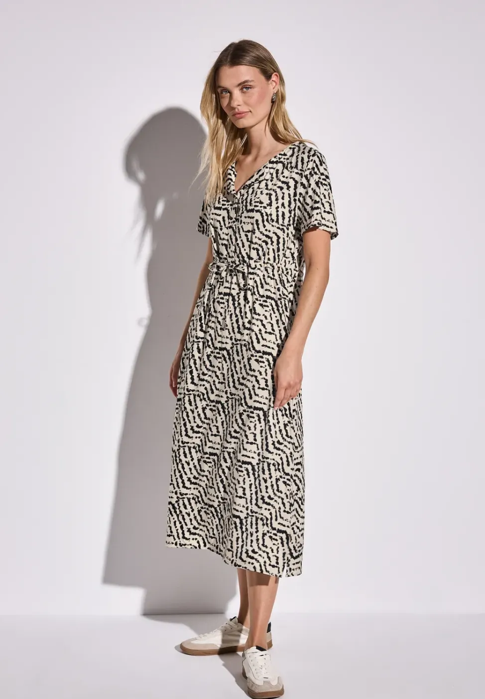 Robe midi à motifs