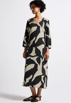 Robe midi à motifs