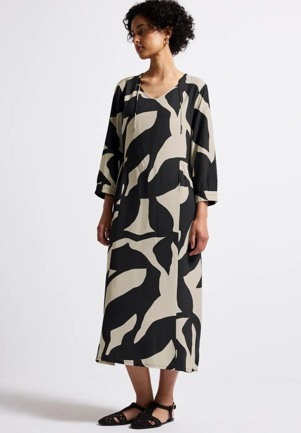 Robe midi à motifs