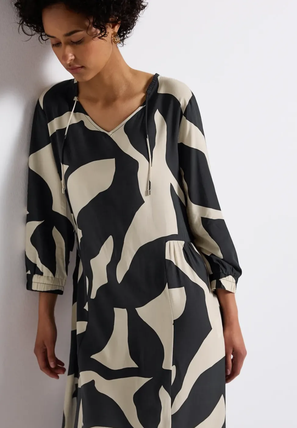 Robe midi à motifs