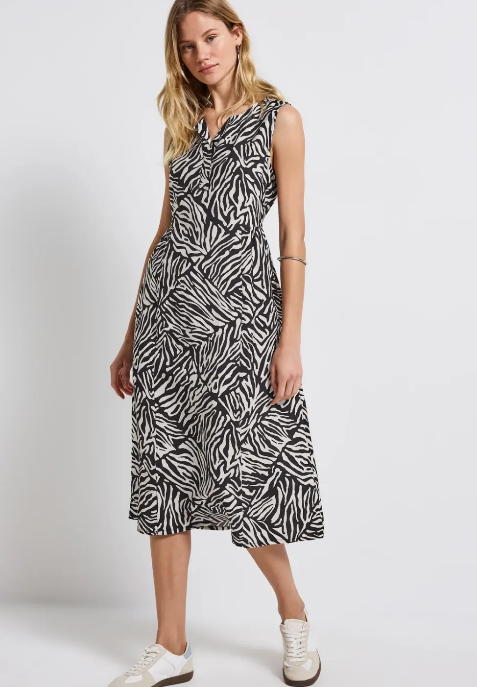 Robe midi à motifs