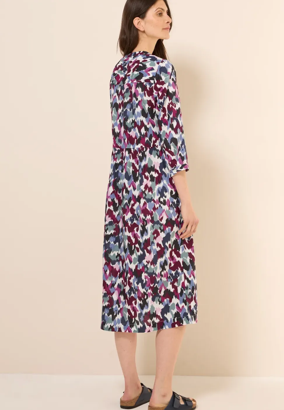 Robe midi à motifs