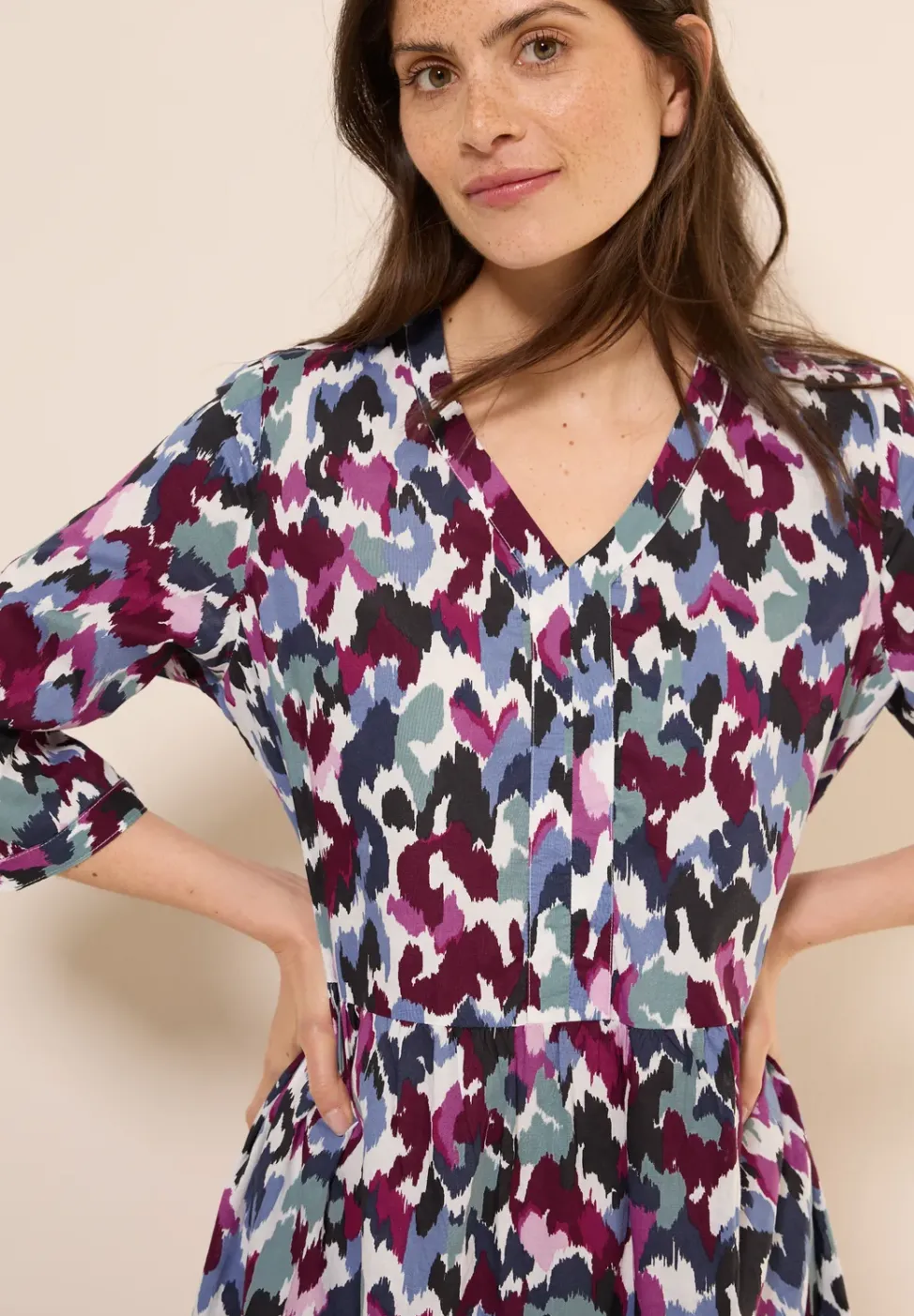 Robe midi à motifs