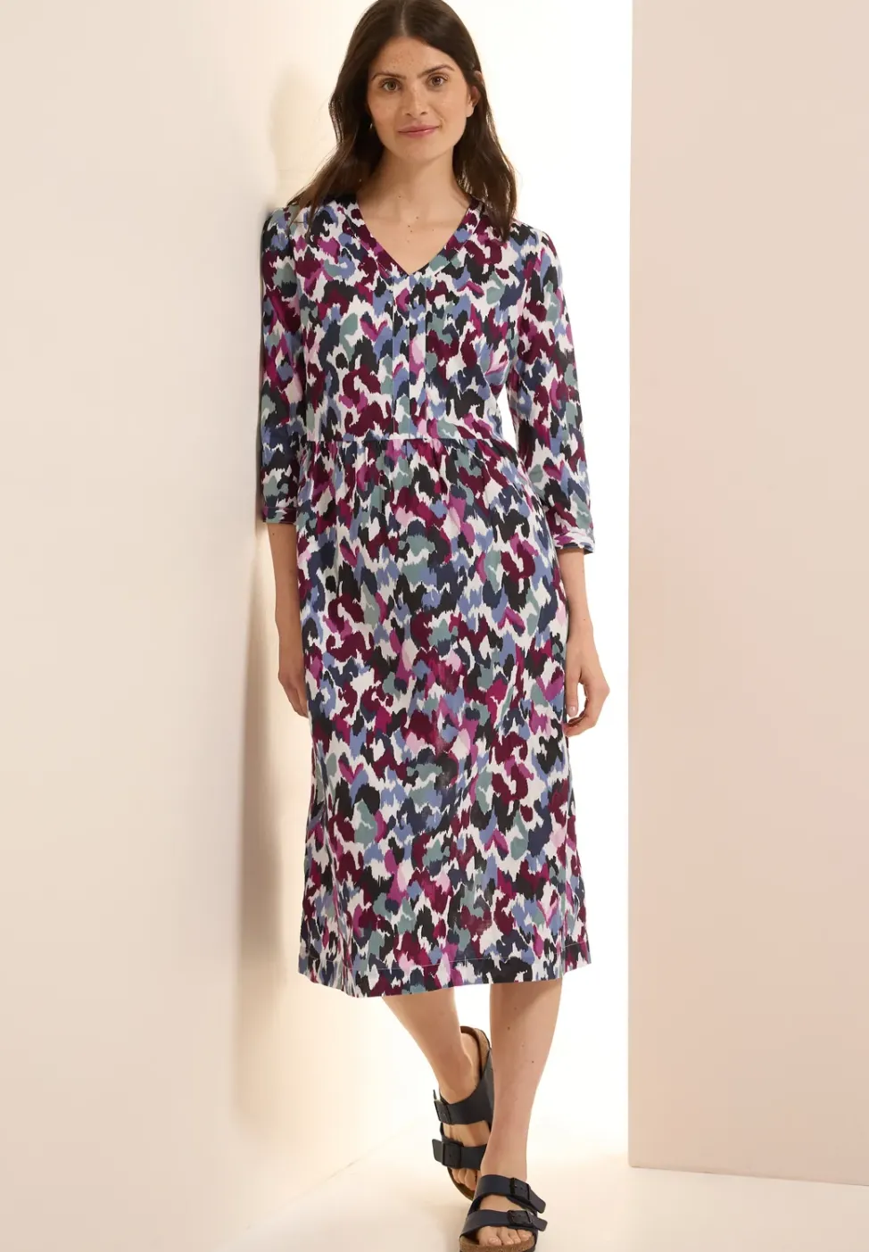 Robe midi à motifs