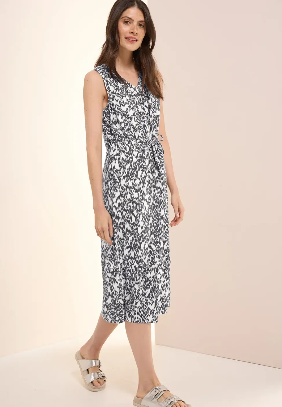 Robe midi à motifs