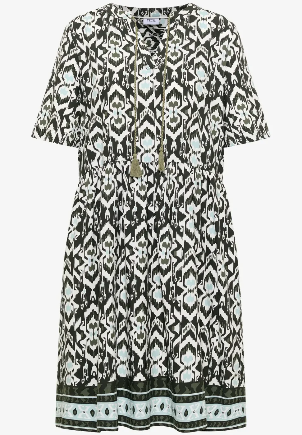 Robe mi-longue avec motif graphique