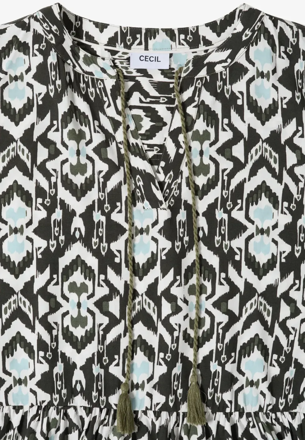 Robe mi-longue avec motif graphique