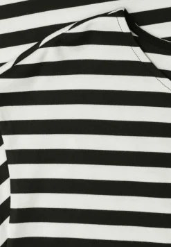 Robe mi-longue en jersey rayé