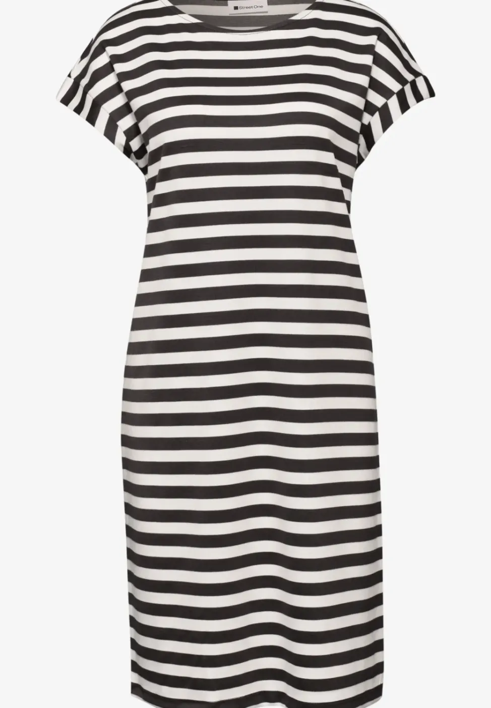 Robe mi-longue en jersey rayé