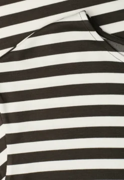 Robe mi-longue en jersey rayé
