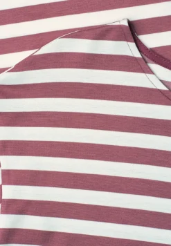 Robe mi-longue en jersey rayé
