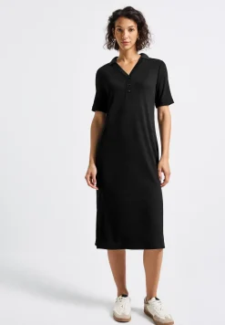 Robe polo avec structure côtelée