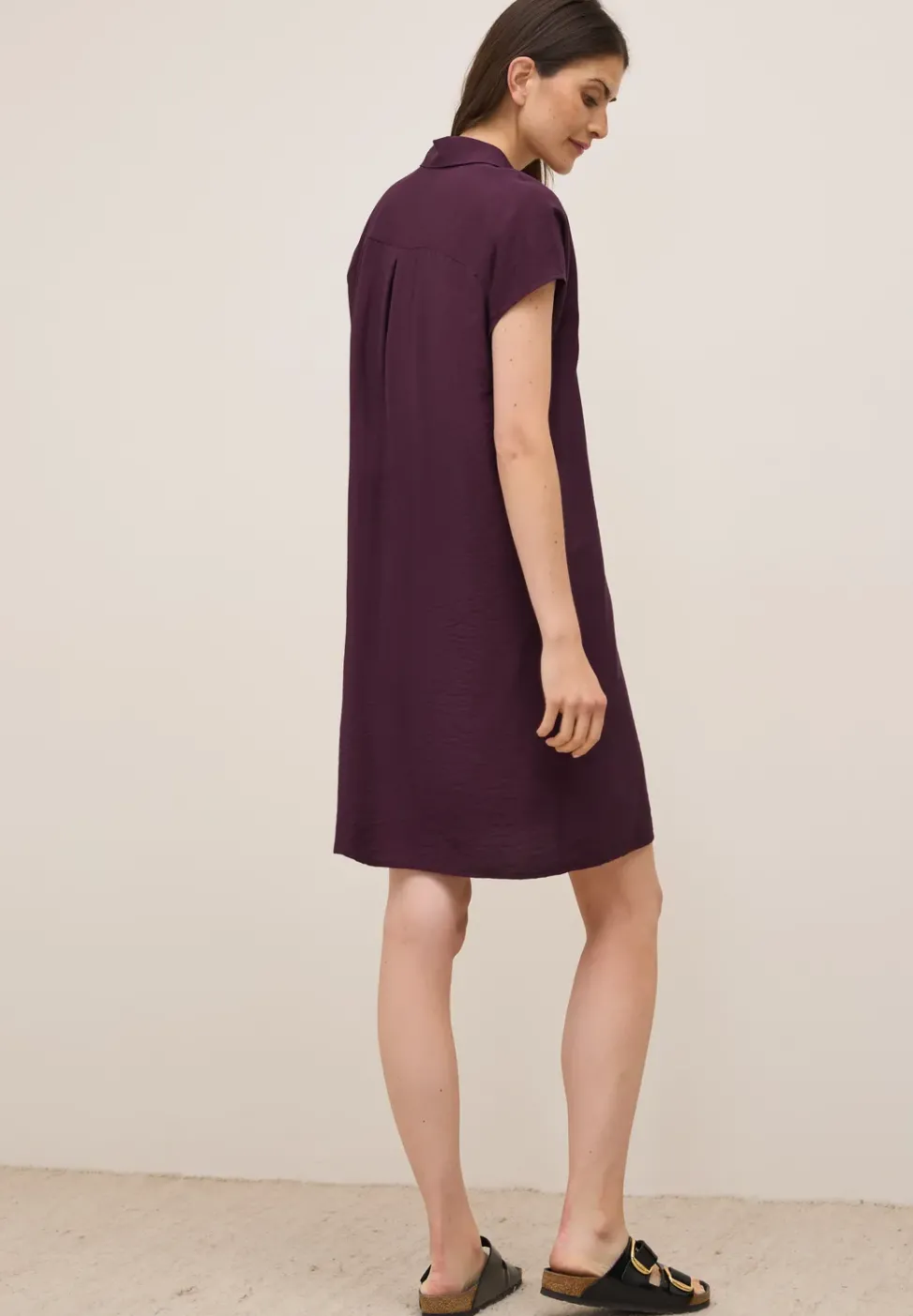 Robe structurée en couleur unie