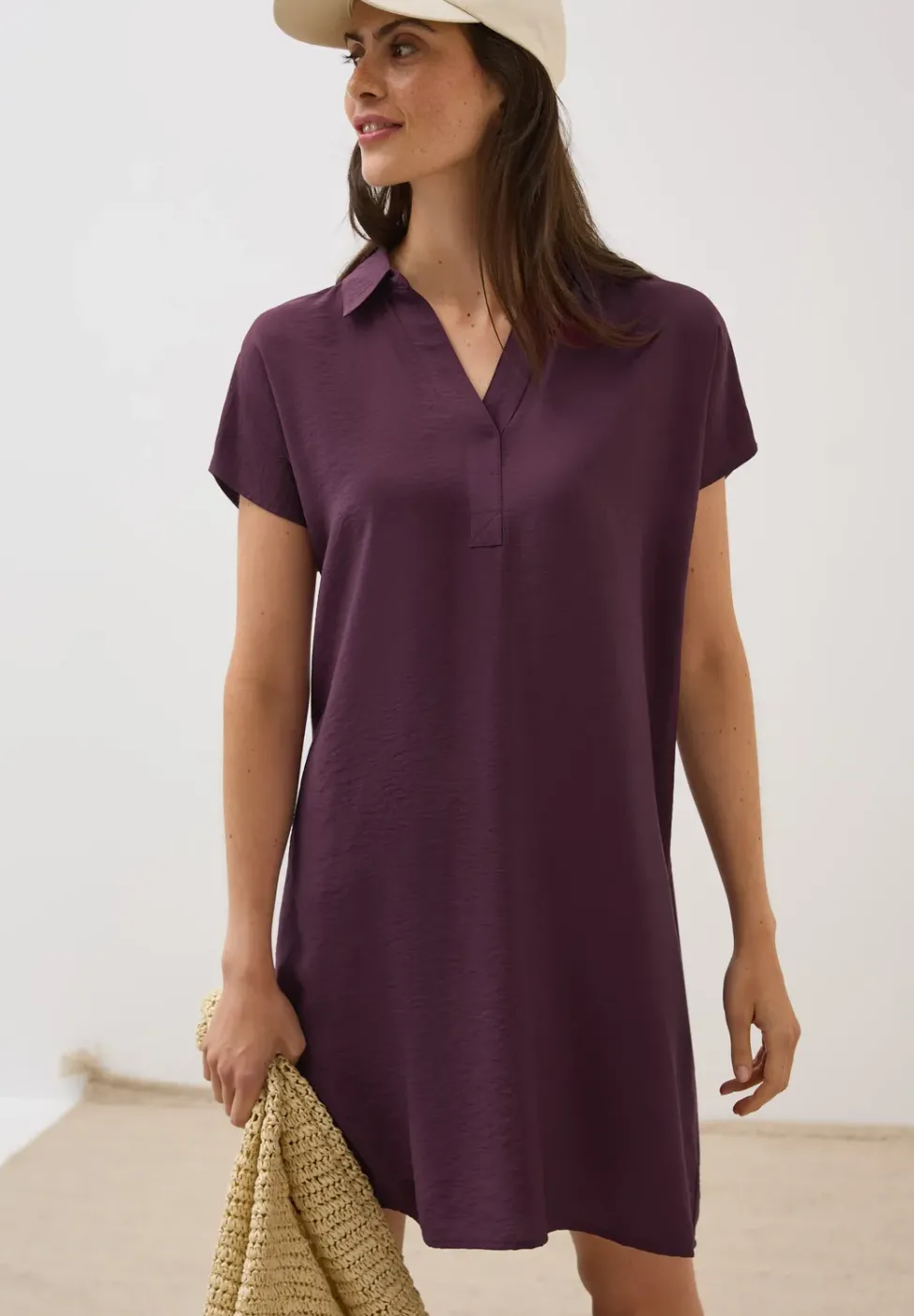 Robe structurée en couleur unie