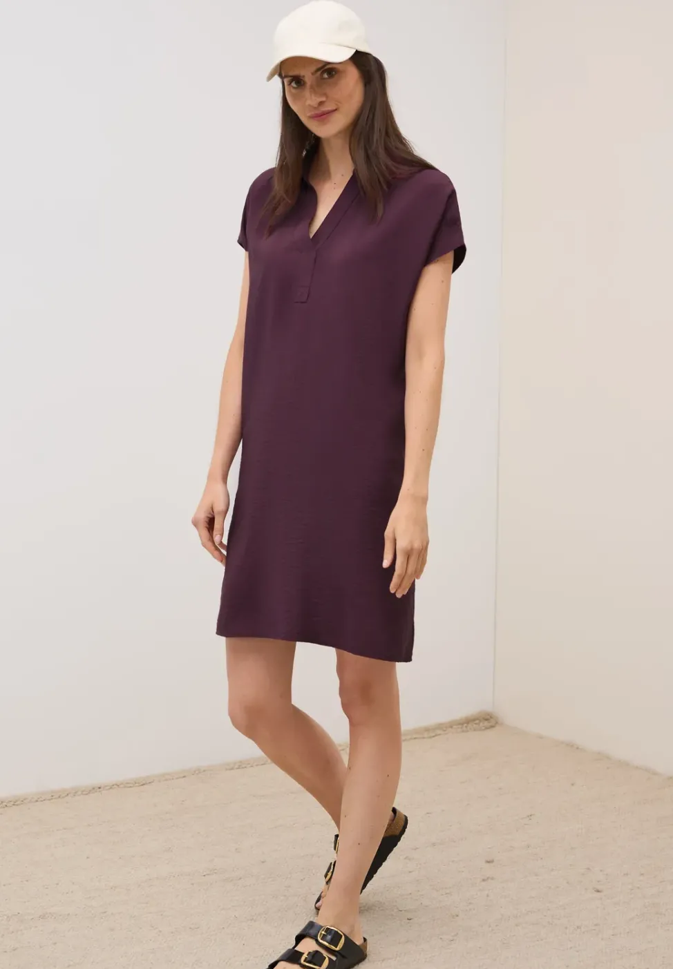 Robe structurée en couleur unie