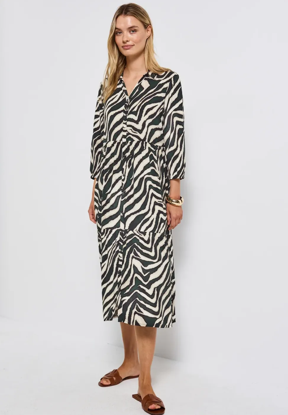 Robe à volants à motifs