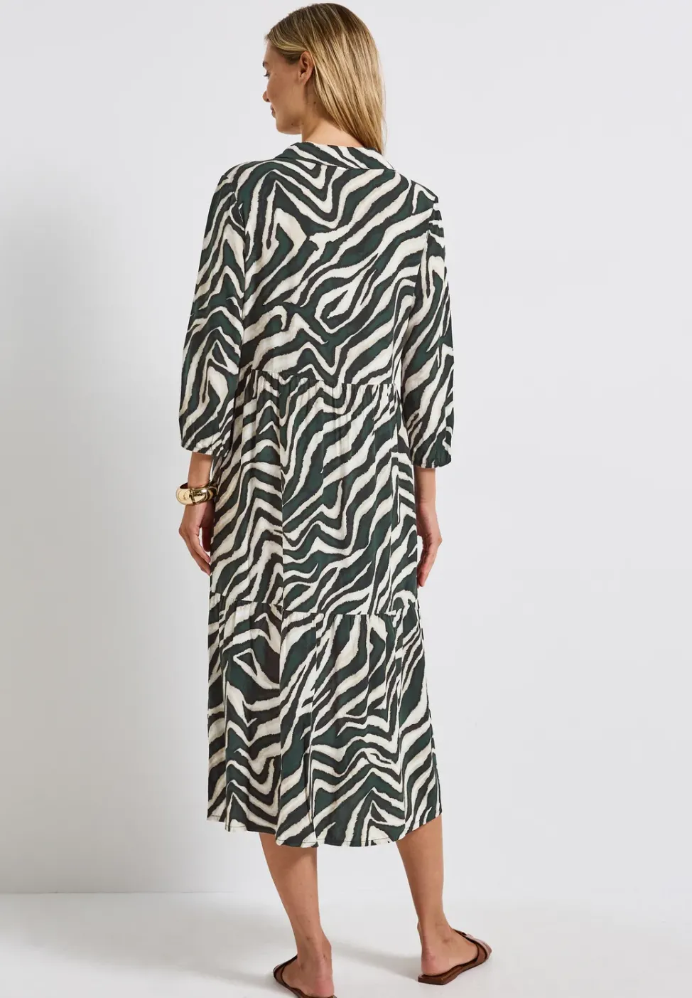 Robe à volants à motifs